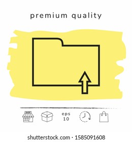 Upload folder - line icon. Graphic elements for your design