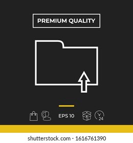 Upload folder - line icon. Graphic elements for your design