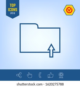 Upload folder - line icon. Graphic elements for your design