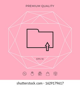 Upload folder - line icon. Graphic elements for your design