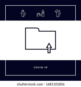 Upload folder - line icon. Graphic elements for your design