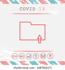 Upload folder - line icon. Graphic elements for your design