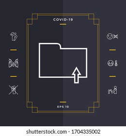 Upload folder - line icon. Graphic elements for your design