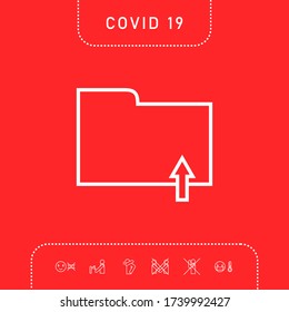 Cargar carpeta - icono de línea. Elementos gráficos para su diseño