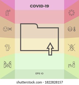 Cargar carpeta - icono de línea. Elementos gráficos para su diseño
