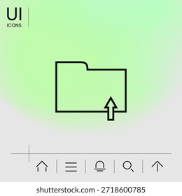 Upload folder - line icon. Signs and symbols for your design