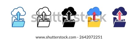 Upload Folder Multiple Style Icon Set Collection.