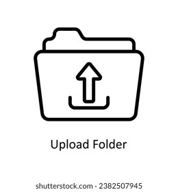 Upload Folder vector  outline Design illustration. Symbol on White background EPS 10 File 