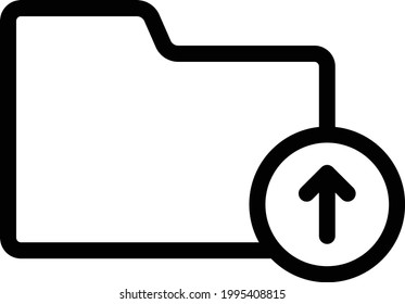 upload folder vector thin line icon