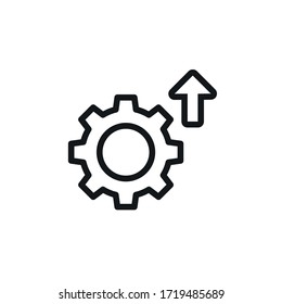 Upload Gear icon, Settings Symbol- vector sign isolated on white background
