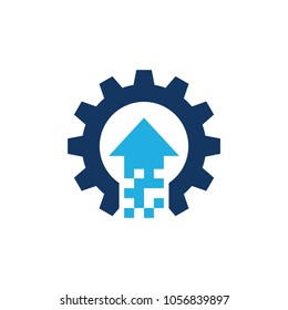 Upload Gear Logo Icon Design