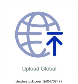 Upload Global and globe icon concept