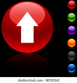 Upload  glossy icon. Vector illustration.