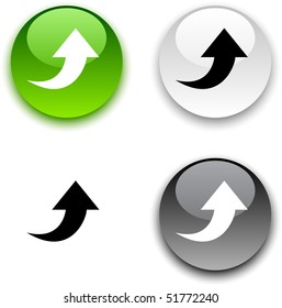 Carregar botões de vetor redondos brilhantes.