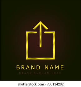 Upload golden metallic logo