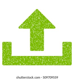 Upload grainy textured icon for overlay watermark stamps. Flat symbol with dust texture. Dotted vector eco green ink rubber seal stamp with grunge design on a white background.