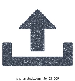 Upload grainy textured icon for overlay watermark stamps. Flat symbol with dirty texture. Dotted vector smooth blue ink rubber seal stamp with grunge design on a white background.