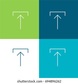 Upload green and blue material color minimal icon or logo design