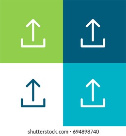 Upload green and blue material color minimal icon or logo design