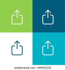 Upload green and blue material color minimal icon or logo design