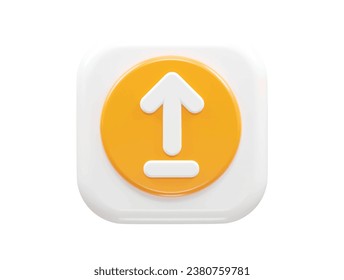 Upload icon 3d rendering illustration element