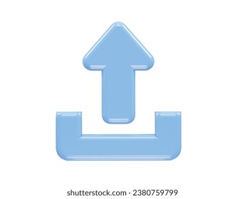 Upload icon 3d rendering illustration element