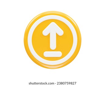 Upload icon 3d rendering illustration element