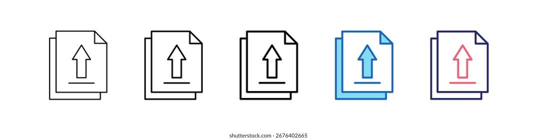 Carregar Ícone Em 5 Estilos Diferentes Definir Coleção.