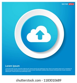 Upload Icon Abstract Blue Web Sticker Button - Free vector icon