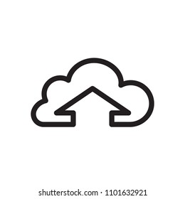 Upload icon, arrows icon. Outline bold, thick line style, 4px strokes rounder edges. Vector illustration