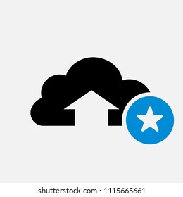 Upload icon, arrows icon with star sign. Upload icon and best, favorite, rating symbol. Vector illustration