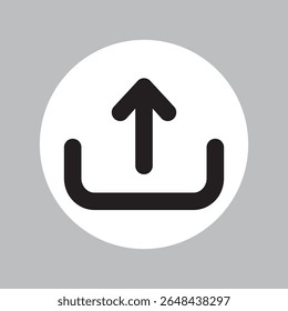 Icono Cargar – Flecha negra arriba con la plataforma en fondo gris