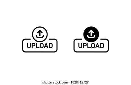 Upload icon in black. Arrow up. Vector EPS 10. Isolated on white background