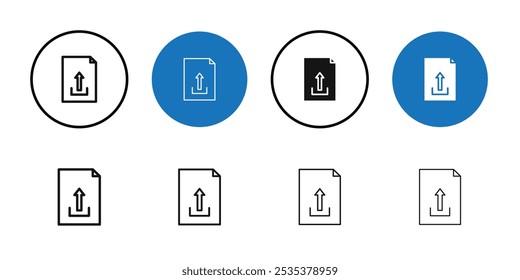 Icono de Cargar Conjunto de logotipo de Vector de arte de línea negra
