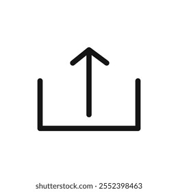 Icono de Cargar signo de contorno de Vector blanco y negro