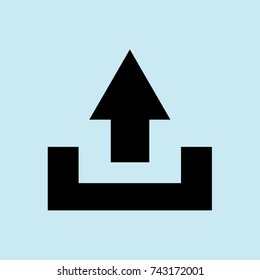 upload icon, blue background