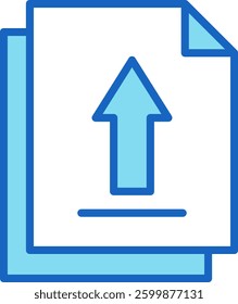 Upload Icon Blue Vector Illustration