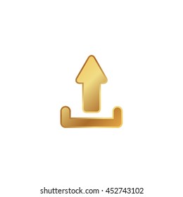upload icon or button in flat style with long shadow, isolated vector illustration on transparent background