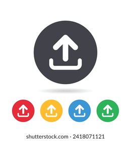Upload icon. Upload button. Load data symbol. Vector illustration