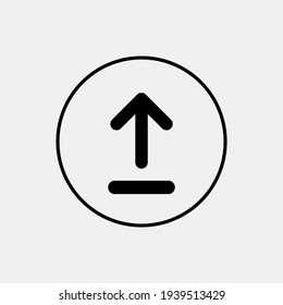 Upload Icon With Circle Outline. Upload Or Up Arrow Flat Icon.