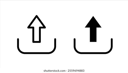 Upload Icon collection in filled and stroke style.