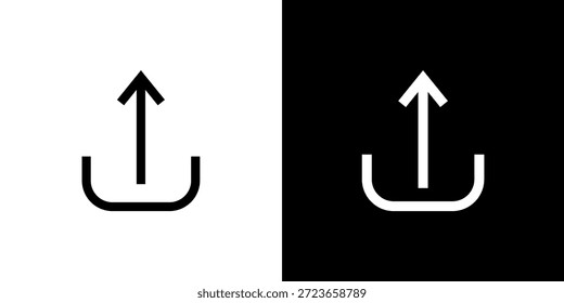 Upload icon concept with flat Black White Background. Vector illustration.