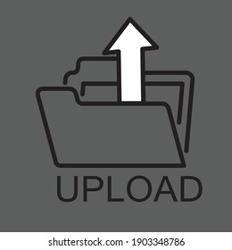 Icon Design für die Organisation hochladen. Entwurf, Werbematerial und Zeichen des Unternehmens als Emblem.
