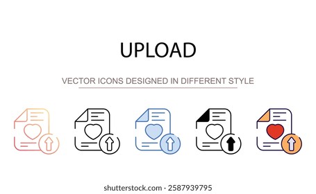 Upload icon design with white background stock illustration