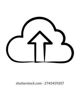 Upload Icon With Dooldles Handdrawn Style For Accounting and Business