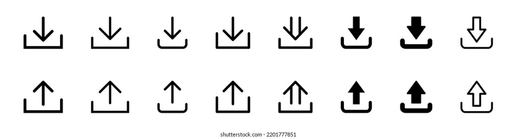 Upload icon and download icon vector for web, computer and mobile app.