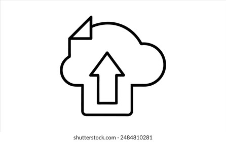 upload icon. Editable stroke. Vector illustration.