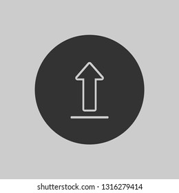 Upload icon in flat design on gray background. Vector illustration EPS 10.