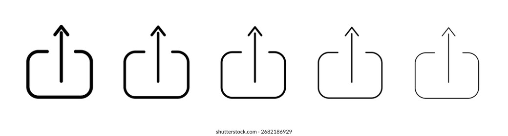 Hochladen Symbol flache Illustration Set Logo