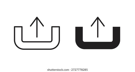Upload icon flat and stroke collection for ui ux work.